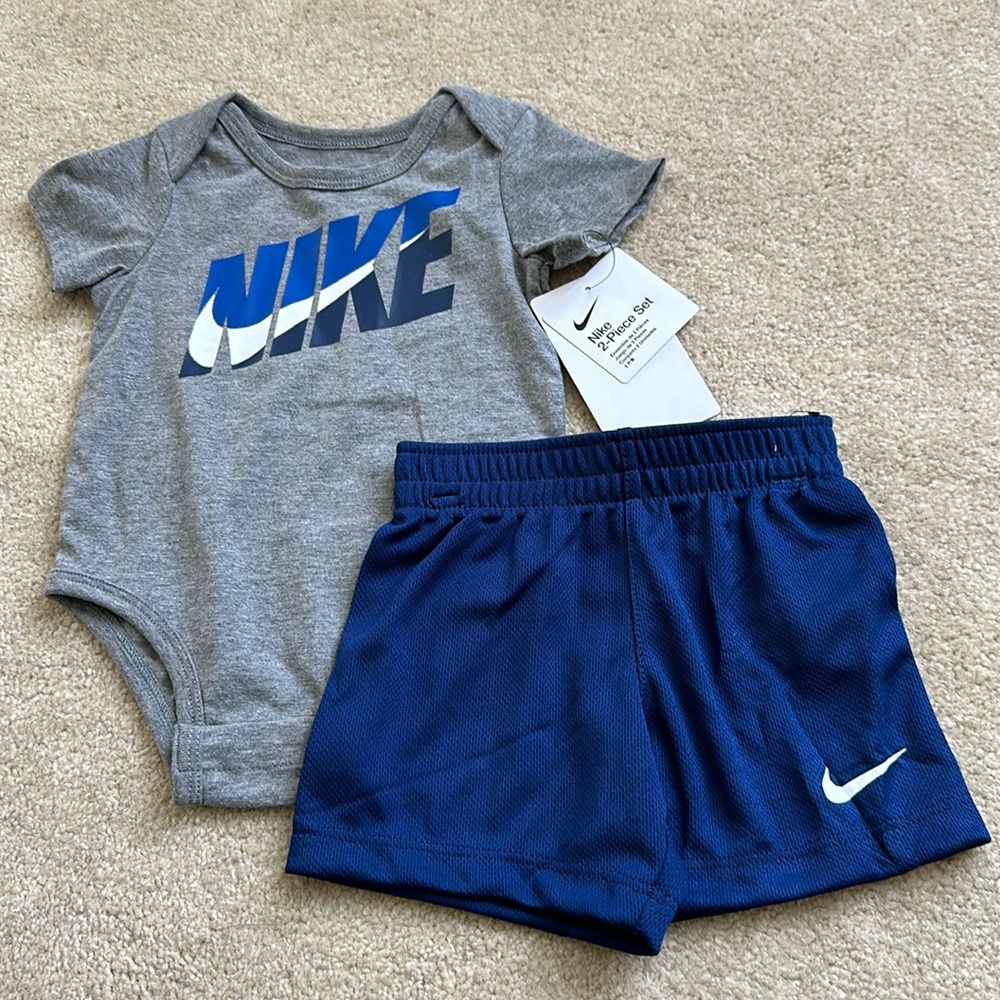 Nike Gray and Blue Kids Matching Set